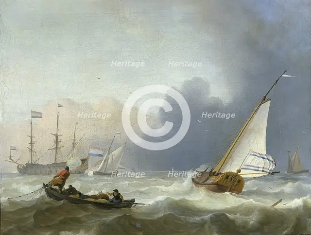 Rough Sea with a Dutch Yacht, 1694. Creator: Ludolf Bakhuizen.