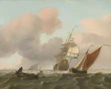 Rough Sea with Ships, 1697. Creator: Ludolf Bakhuizen