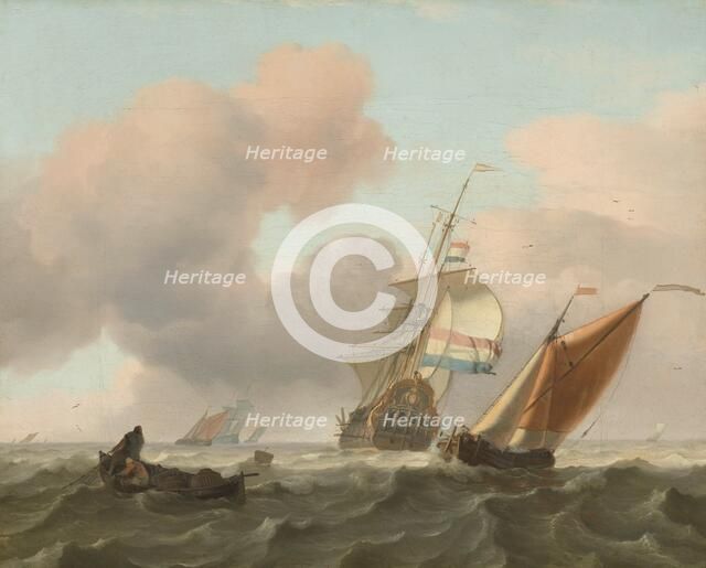 Rough Sea with Ships, 1697. Creator: Ludolf Bakhuizen.