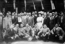 Rough riders at Cincinnati, enroute to reception of T.R. [Theodore Roosevelt], c1910-c1915. Creator: Bain News Service