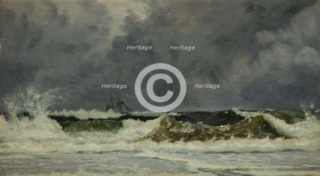 Rough Weather - The Coast Of Jutland, 1884.  Creator: Whitworth Wallis.
