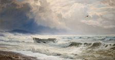 Rough Weather On The Coast, Cumberland, 1874. Creator: Henry Moore