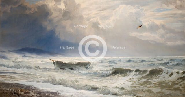 Rough Weather On The Coast, Cumberland, 1874. Creator: Henry Moore.