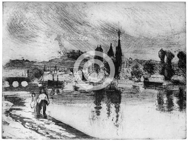 'Rouen, Cours la Reine', c1850-1900 (1924). Artist: Camille Pissarro