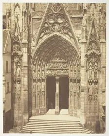 Rouen Cathedral, 1858. Creators: Bisson Frères, Louis-Auguste Bisson, Auguste-Rosalie Bisson