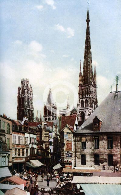 Rouen Cathedral, Normandy, France, c1930s. Artist: Donald McLeish