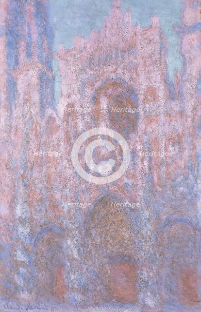 'Rouen Cathedral: setting sun (symphony in grey and pink)', 1892-94. Creator: Claude Monet.