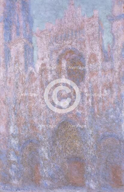 'Rouen Cathedral: setting sun (symphony in grey and pink)', 1892-94. Artist: Claude Monet.