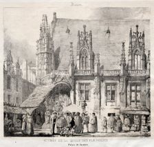 Rouen: Entrée de la Salle des Pas Perdus, Palais du Justice, 1824. Creator: Richard Parkes Bonington (British, 1802-1828)