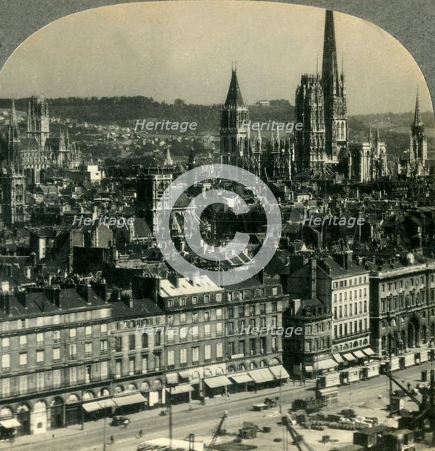 'Rouen, France, from across the River Seine', c1930s. Creator: Unknown.