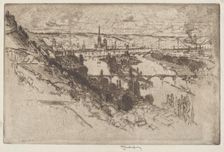 Rouen, from Bon Secours, 1907. Creator: Joseph Pennell