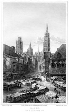 Rouen, from La Haute Vieille Tour 1820. Artist: Edward Finden