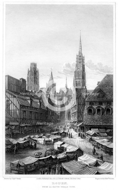 'Rouen, from La Haute Vieille Tour', 1820. Artist: Edward Finden