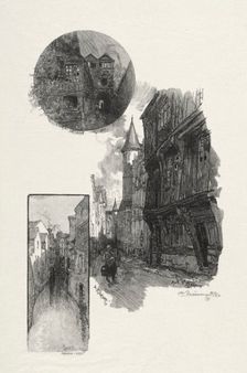 Rouen Illustré: Cour de LAlbane; Rue Saint Romain; Laubette Rue Armand - Carrel, 1896. Creator: Auguste Louis Lepère (French, 1849-1918)