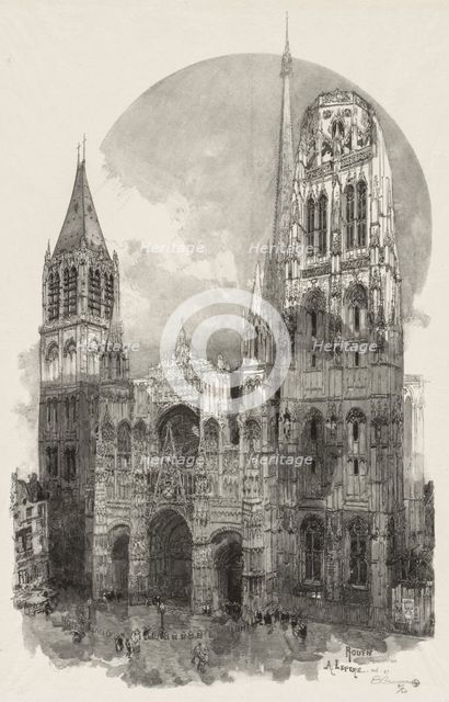 Rouen Illustré: La Cathedrale de Rouen, 1888. Creator: Auguste Louis Lepère (French, 1849-1918).