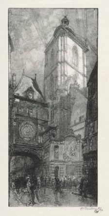 Rouen Illustré: La Gros Horloge, 1888. Creator: Auguste Louis Lepère (French, 1849-1918)