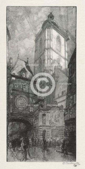 Rouen Illustré: La Gros Horloge, 1888. Creator: Auguste Louis Lepère (French, 1849-1918).