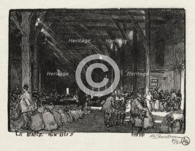Rouen Illustré: La Halle aux Blès, 1896. Creator: Auguste Louis Lepère (French, 1849-1918).