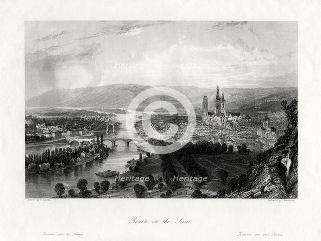 Rouen on the Seine, France, 1875. Artist: S Bradshaw