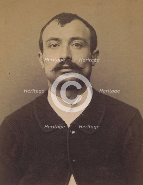 Rouif. Léon. 27 ans, né à Villethierry (Yonne). Garçon boucher. Anarchiste. 1/3/94. , 1894. Creator: Alphonse Bertillon.