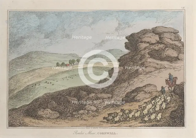 Rouler Moor, Cornwall, from "Sketches from Nature", 1822., 1822. Creator: Thomas Rowlandson.