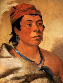 Round Island, a Warrior, 1831. Creator: George Catlin