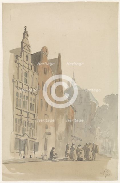 Round Lutheran church and some houses in Amsterdam, 1828-1897. Creator: Adrianus Eversen.