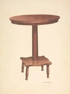Round Top Table, c. 1940. Creator: Violet Hartenstein