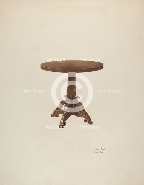 Round Top Table, c. 1940. Creators: Jesus Pena, Rosa Rivero.