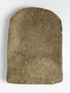 Round -Topped Stela of Khor or Nakht-Khor, 19th Dynasty, 1307-1196 BCE. Creator: Unknown