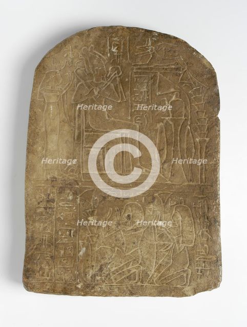 Round -Topped Stela of Khor or Nakht-Khor, 19th Dynasty, 1307-1196 BCE. Creator: Unknown.