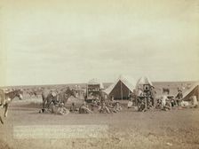 Roundup scenes on Belle Fouche [sic] in 1887, 1887. Creator: John C. H. Grabill