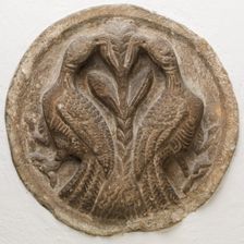 Roundel: Two Birds Flanking a Tree, 12th century. Creator: Unknown
