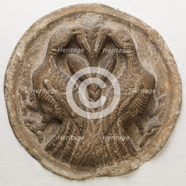 Roundel: Two Birds Flanking a Tree, 12th century. Creator: Unknown.