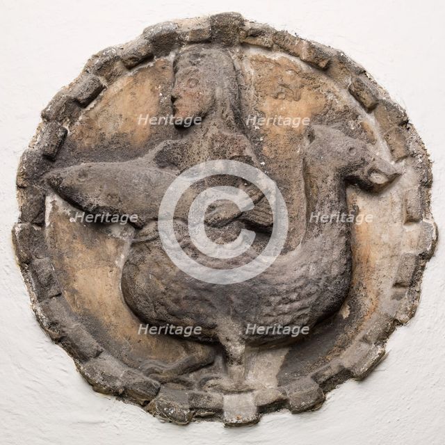 Roundel with Mermaid, between 12th and 13th century. Creator: Unknown.