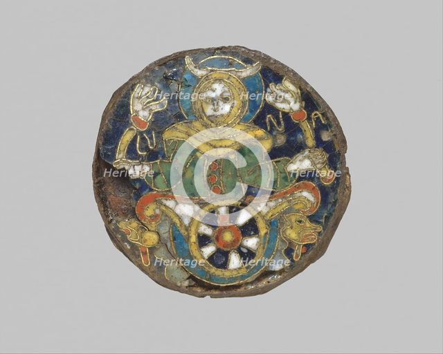 Roundel with a Personification of the Moon, Carolingian, ca. 860-890. Creator: Unknown.