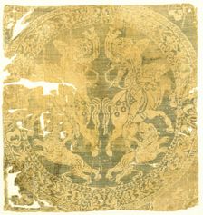 Roundel with Amazons and a Cross, Byzantine, 7th-9th century (?). Creator: Unknown