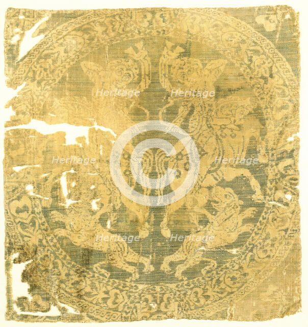 Roundel with Amazons and a Cross, Byzantine, 7th-9th century (?). Creator: Unknown.