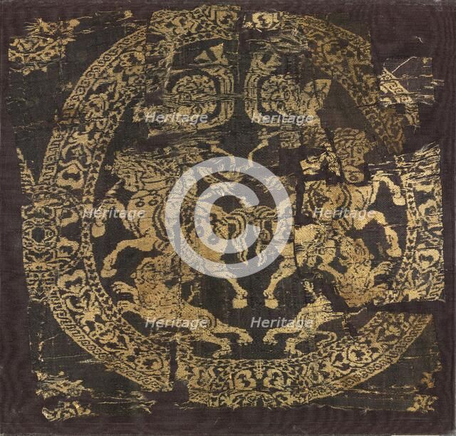 Roundel with Amazons, from a tunic, 600s-800s. Creator: Unknown.