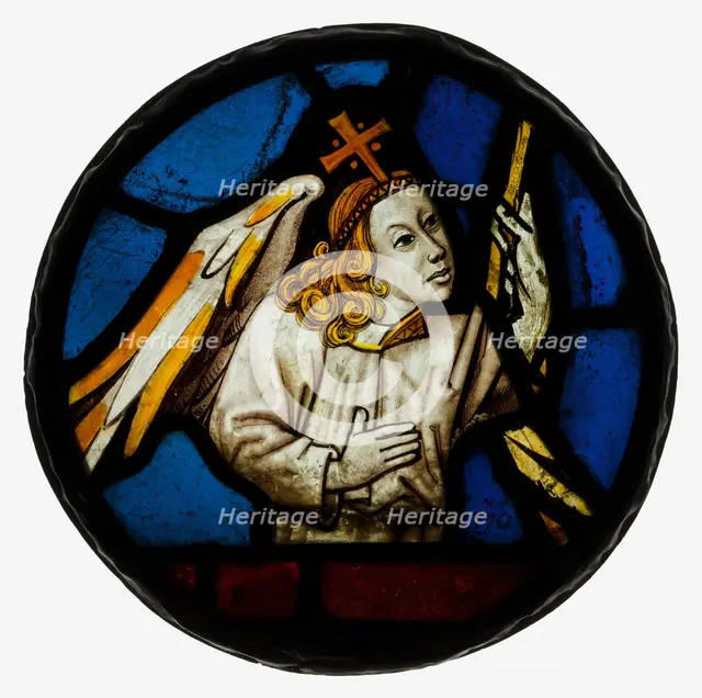 Roundel with an Angel, British, 15th century. Creator: Unknown.