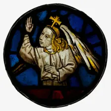 Roundel with an Angel, British, mid-15th century. Creator: Unknown
