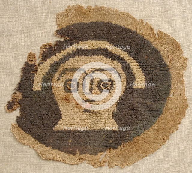 Roundel with Human Face, Coptic, 5th century. Creator: Unknown.