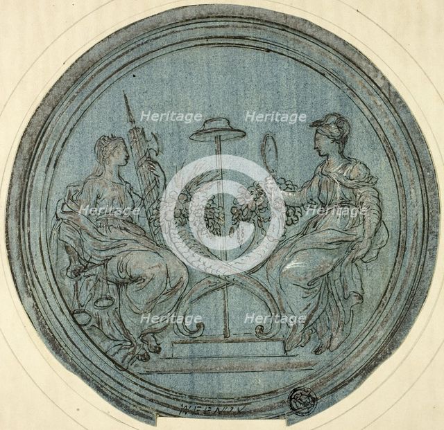Roundel with Justice and Prudence, n.d. Creator: Jan Baptist Weenix.