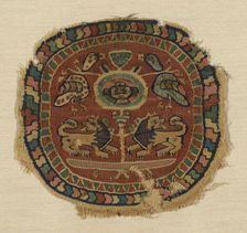 Roundel, Egypt, Roman period (30 B.C.-641 A.D.)/ Sassanid period (621-629), 6th/8th century. Creator: Unknown