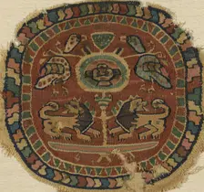 Roundel, Egypt, Roman period (30 B.C.-641 A.D.)/ Sassanid period (621-629), 6th/8th century. Creator: Unknown