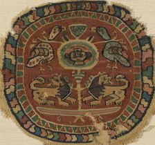 Roundel, Egypt, Roman period (30 B.C.-641 A.D.)/ Sassanid period (621-629), 6th/8th century. Creator: Unknown