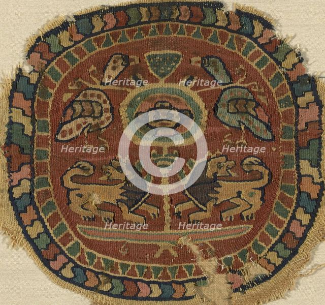 Roundel, Egypt, Roman period (30 B.C.-641 A.D.)/ Sassanid period (621-629), 6th/8th century. Creator: Unknown.