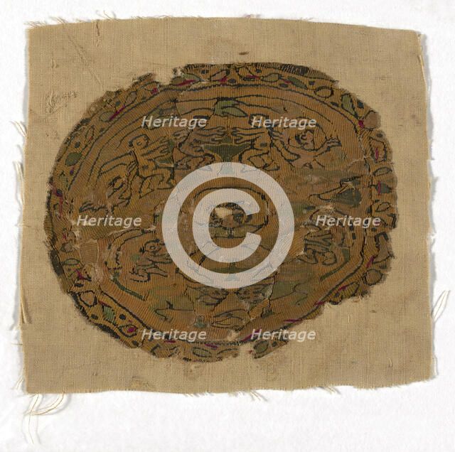 Roundel, Egypt, Roman period (30 B.C.- 641 A.D.)/Arab period (641-969), 6th/8th century. Creator: Unknown.