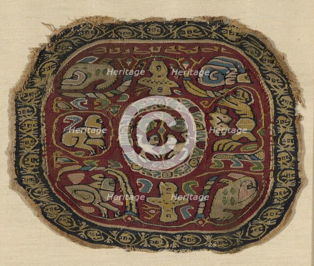 Roundel, Egypt, Roman period (30 B.C.- 641 A.D.)/Arab period (641-969), 7th century. Creator: Unknown.