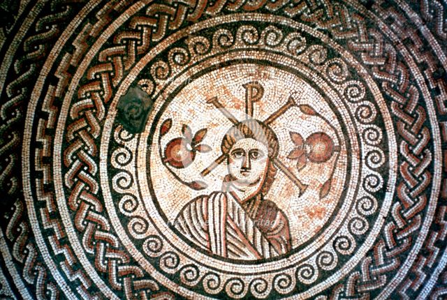 Roundel from a Roman villa, St Mary, Dorset, 4th century AD. Artist: Unknown